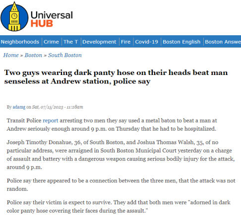 MBTA Andrew Station: Man beaten