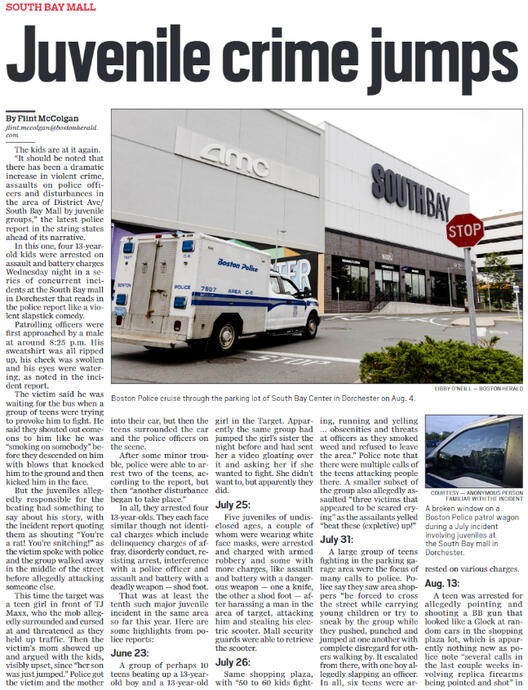 South Bay Mall Public Safety Concerns (Boston Herald)