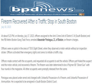 Gun Recovered 7/17/2023