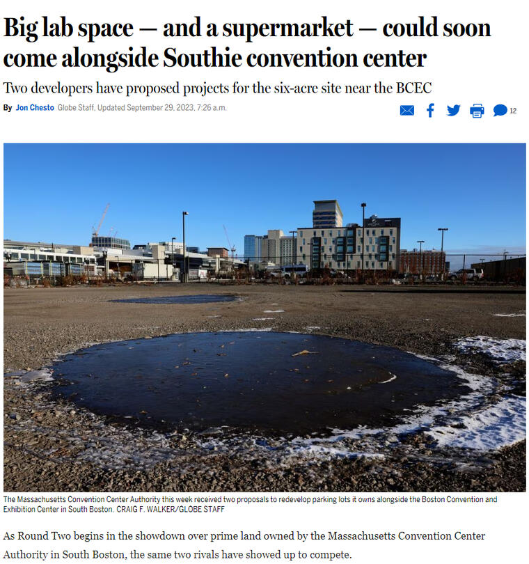 Massachusetts Convention Center Authority land in South Boston proposals.