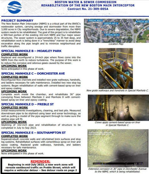 BWSC - Boston Main Interceptor Rehabilitation Project