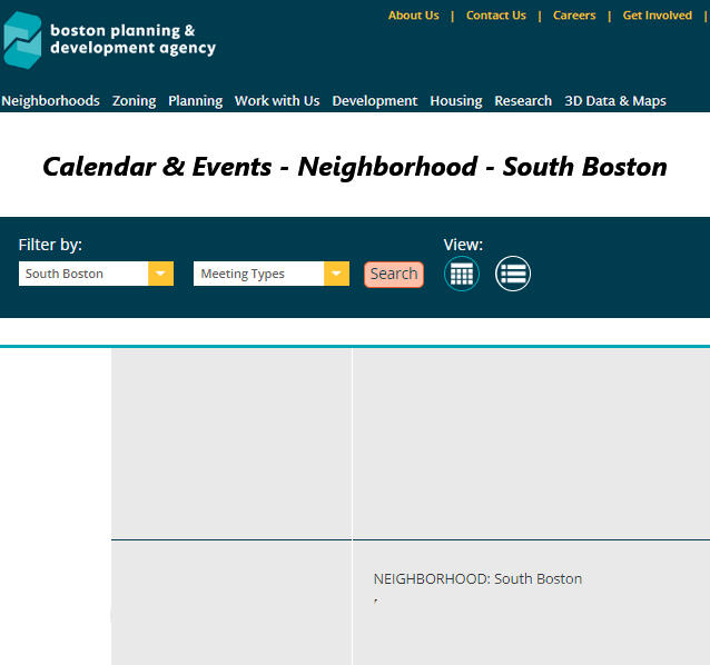 Boston Planing &amp; Development Agency Calendar &amp; Events
